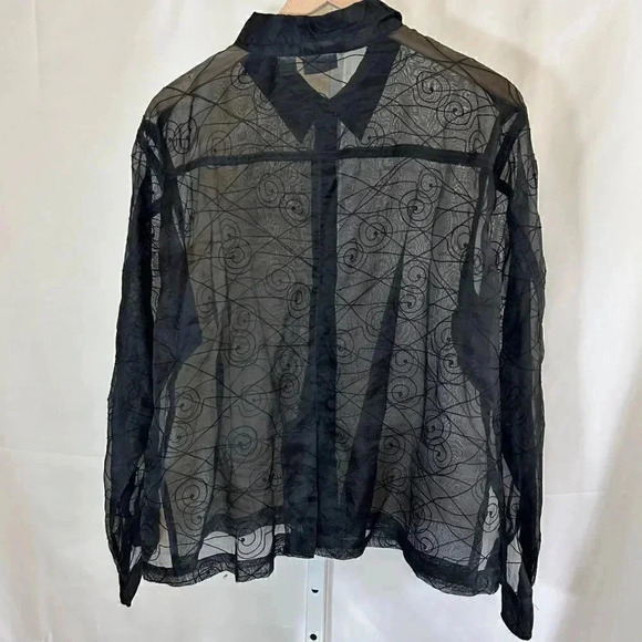 2/$30 Chicos Size 3/XL Silk Cover Shirt Sexy Romantic Party Evening - Picture 3 of 8